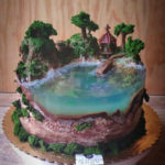 ジオラマに見えるケーキ!まるでリゾート地 完成度がすごい