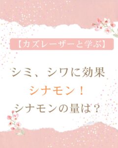 【カズレーザーと学ぶ】シミ・シワに効果があるシナモン!シナモンの量は?